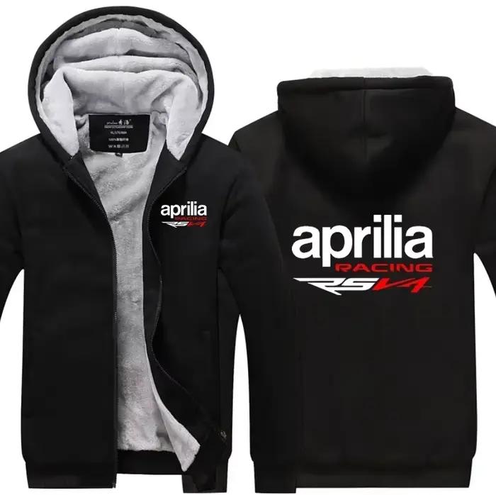 Nouveau hiver imprimé APRILIA logo de voiture épaissi manteau décontracté hommes fermeture éclair ho