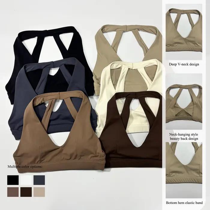 Nouveau soutien-gorge de sport dos nu pour femme, antichoc, pour la gym et la course, avec dos éléga