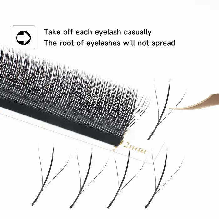 XIUSUZAKI 3D W trois cœurs Triple conseils cils W forme Extensions de cils Blister naturel préfabriq