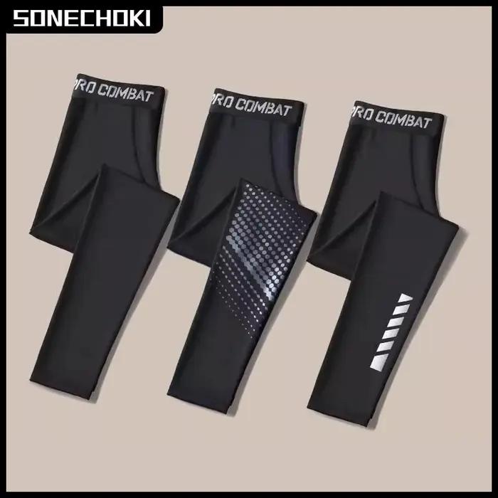 Pantalon de compression SONECHOKI pour homme, leggings de sport, entraînement, gym, tissu respirant,