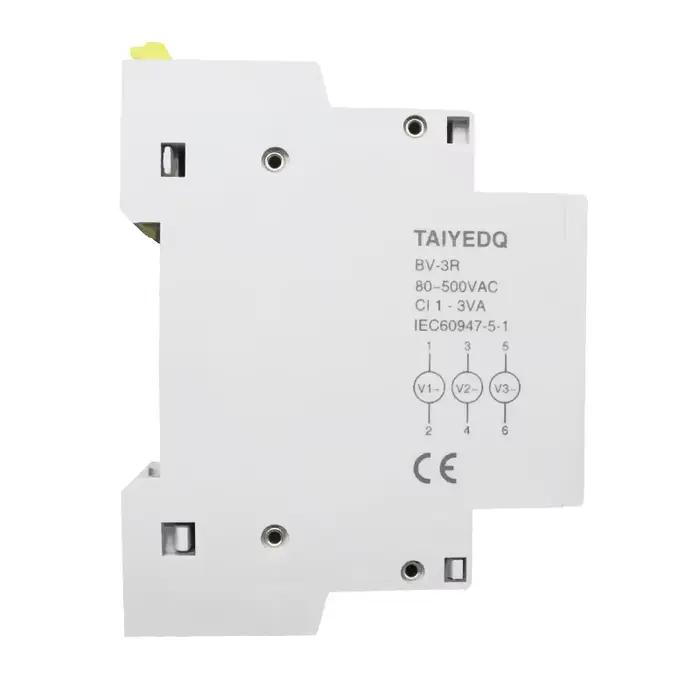 Voltmètre triphasé LED, Mini affichage numérique, compteur de tension modulaire 80-500VAC, Rail Din