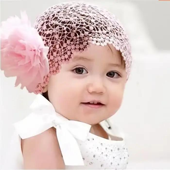 Joli bébé bandeau Turban fleur nouveau-né fille bandeaux élastique enfants enfant en bas âge bandeau
