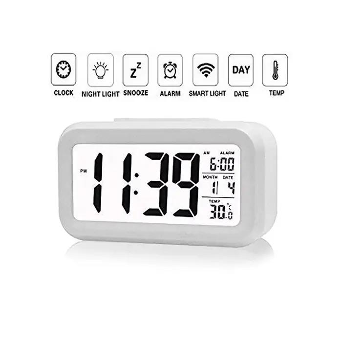 Réveil Numérique LED Rétro-Éclairé, Données Snooze, Calendrier, Bureau, Multifonction, Électronique,