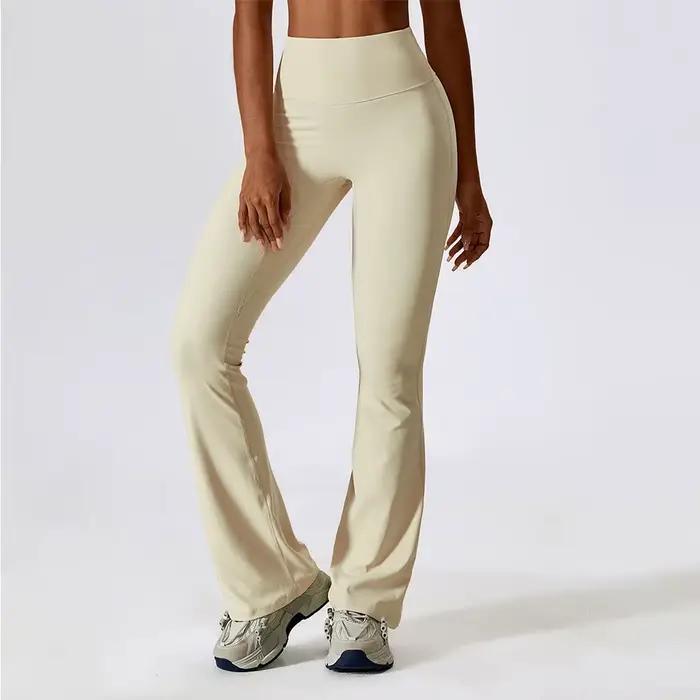 Leggings évasés taille haute pour femmes, pantalons de yoga, pantalons à jambes larges, pantalons év