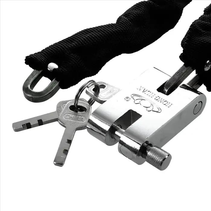 Serrure de chaîne de vélo robuste en métal 83cm pour sécurité vélo VTT moto facile à utiliser occasions quotidiennes et loisirs