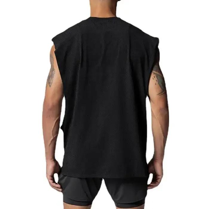 Vêtements de fitness en maille précieuse pour hommes, maillots de musculation, chemise de fibre musc