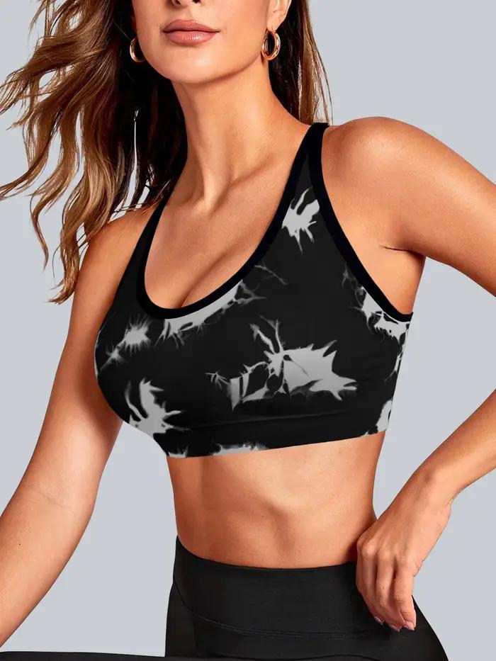Soutien-gorge sans couture Tie-Dye avec bretelles réglables, bonnet une pièce, confortable et doux,