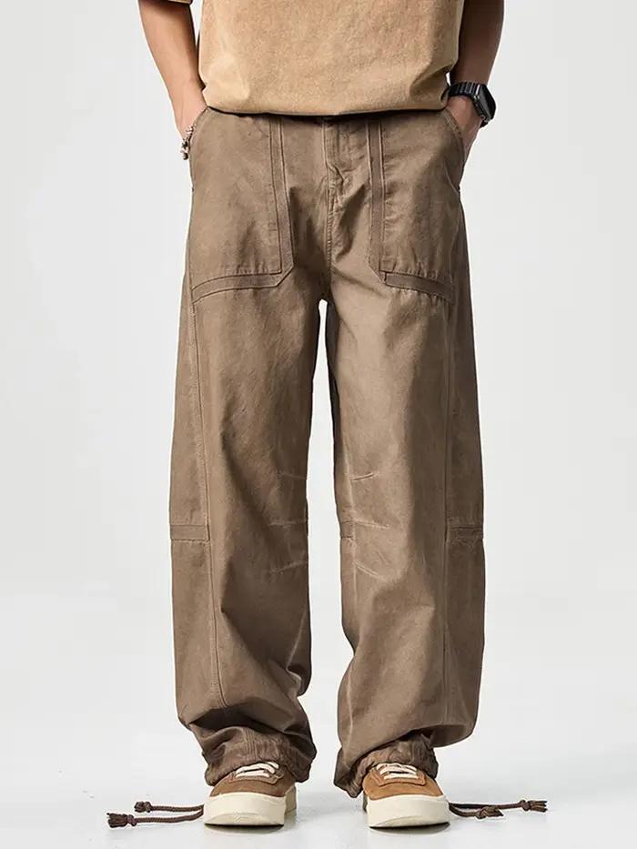 Pantalon baggy décontracté pour hommes, streetwear, mode, conception sale, jambe large, piste, panta