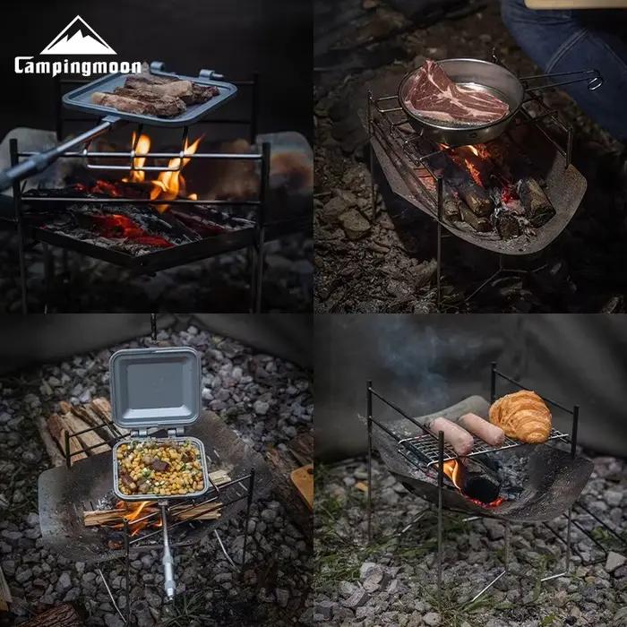 Barbecue camping pliant acier inoxydable Campingmoon - Gril portable jardin extérieur pliable