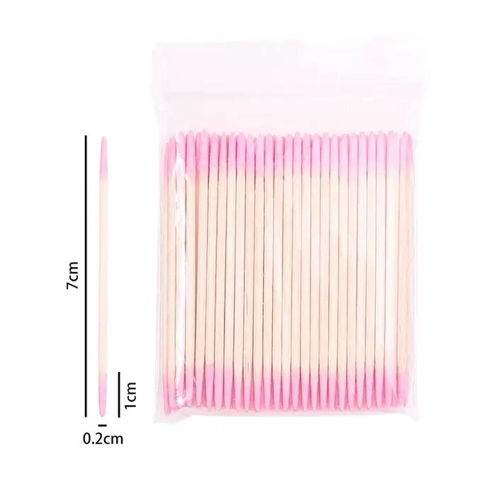 Coton-tige jetable en bois pour ongles, 1/2/5/10 pièces, bâtons de nettoyage à Double tête, poussoir
