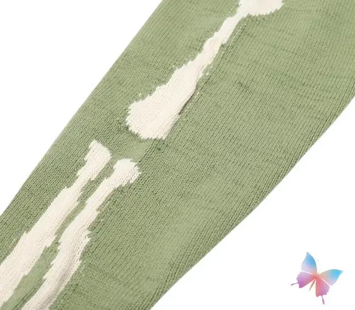 Hiver américain rue surdimensionné Kapital pull rétro lâche squelette Jacquard tricoté trous à manch
