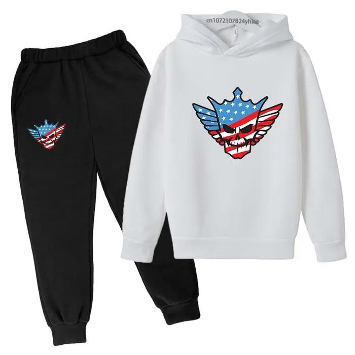 Enfants automne printemps mode Cody WWE 2 pièces pull à capuche + pantalon survêtements 2-13 ans gar
