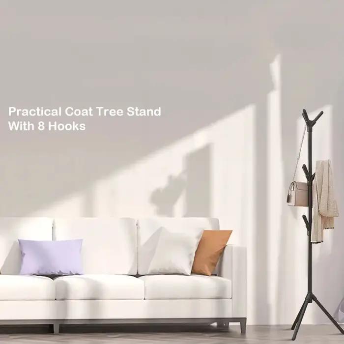 Porte-vêtements sur pied en forme de branche d'arbre multicrochets pour rangement et décoration de la maison et du salon