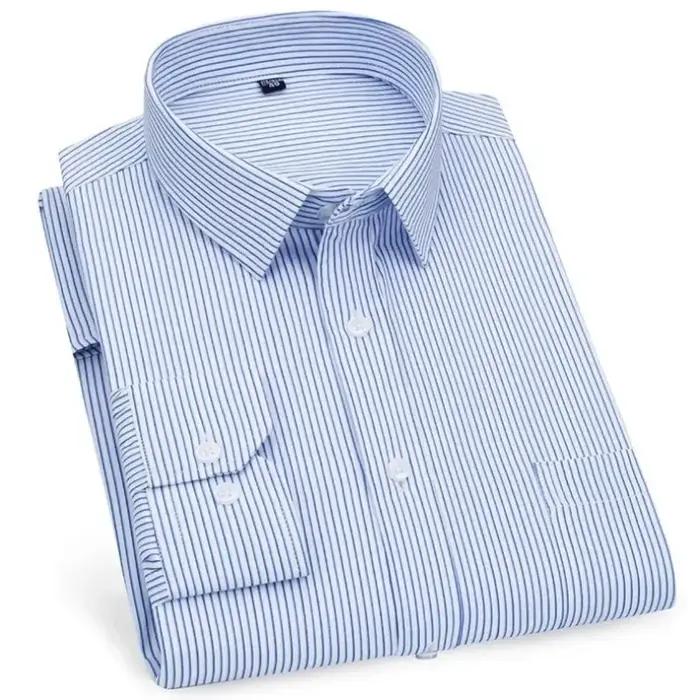 Chemises décontractées pour hommes, violet bleu, coton, coupe classique, manches longues, à carreaux