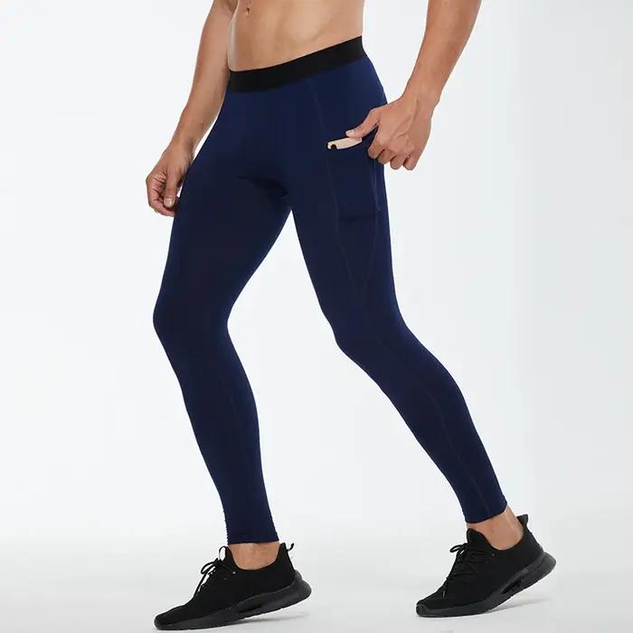 Leggings serrés de course chauds pour hommes, pantalons de sport, de Fitness, de Jogging, à séchage