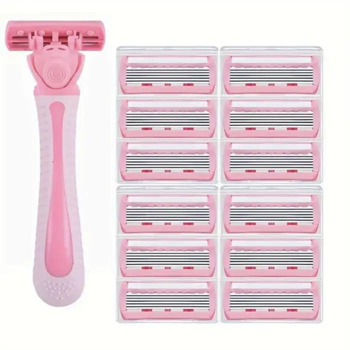 Rasoir pour femmes lame à 6 couches jambe cheveux aisselles couteau de rasage lames à 6 couches raso