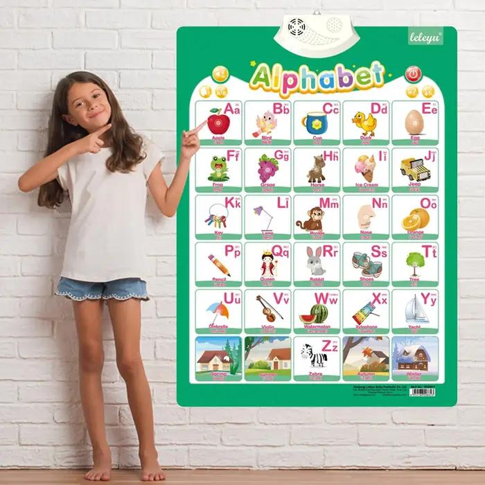 Affiche parlante anglaise, chiffres de l'alphabet, Fruits, animaux, tableau mural électronique inter