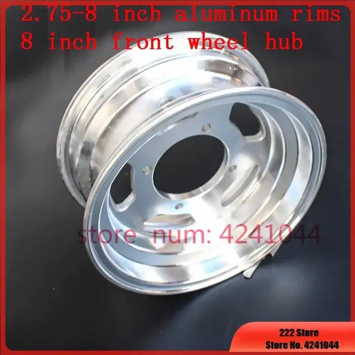 2.75-8 8 pouces pour vélo petite pièce de moto roues en aluminium cercle de vide utilisation 90/65-8 tire3.50-8 4.80/4.00-8 pneu
