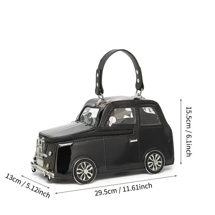 Sac à main en forme de voiture pour femmes, joli sac de personnalité créatif 3D, fourre-tout à la mo