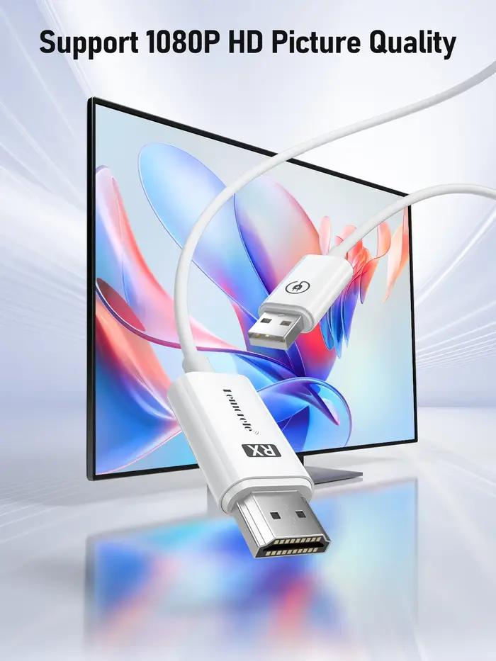 Lemorele – Kit d'extension émetteur-récepteur sans fil HDMI, Dongle d'affichage sans fil 164 pieds/5