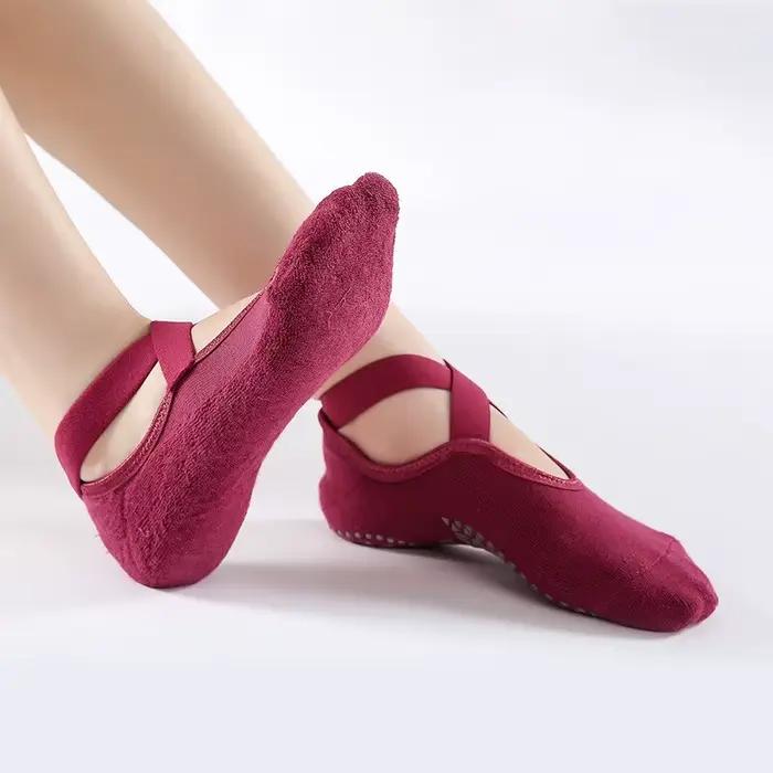 Chaussettes Pilates Femmes Coton Respirant - Bandage Yoga Fitness Danse Ballet