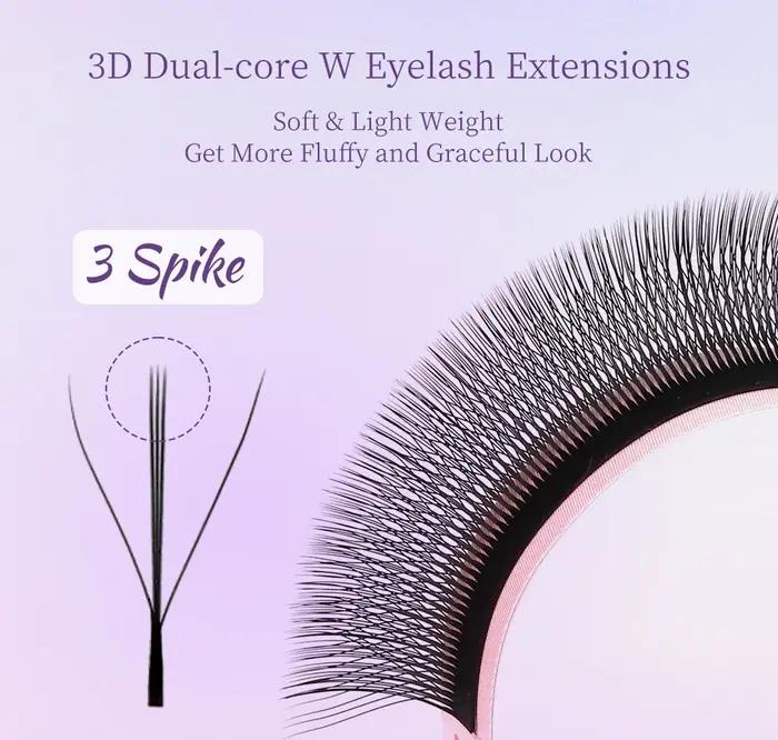 AGUUD marron W en forme de cils 4D 5D 3D fée trèfle cils préfabriqués Bloom Fans Volume Extensions d