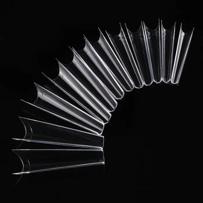 200/240 pièces XXL carré presse sur faux ongles conseils C incurvé droit acrylique Extra Long clair