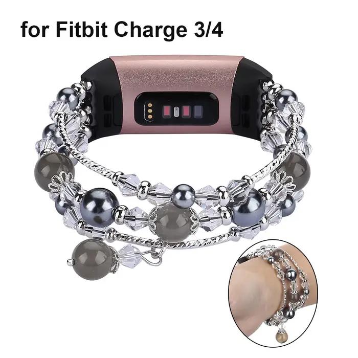 Bracelet de montre de mode pour Fitbit Charge 4 3 bandes pour femmes Charge 5/6 bracelets avec bijou