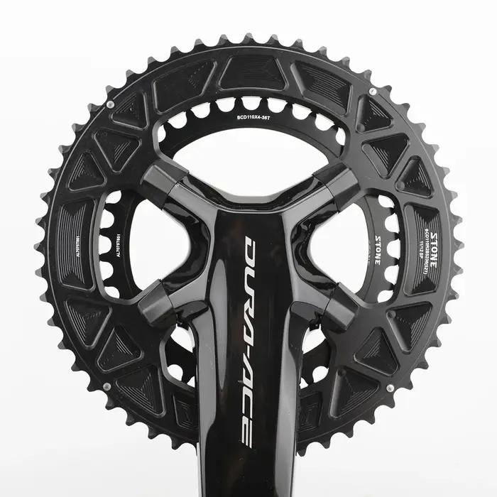 STONE-Double plateau BCD 110mm, 4 boulons pour vélo de route 105 R7100 Ultegra R8100 R9200 Dura Zan
