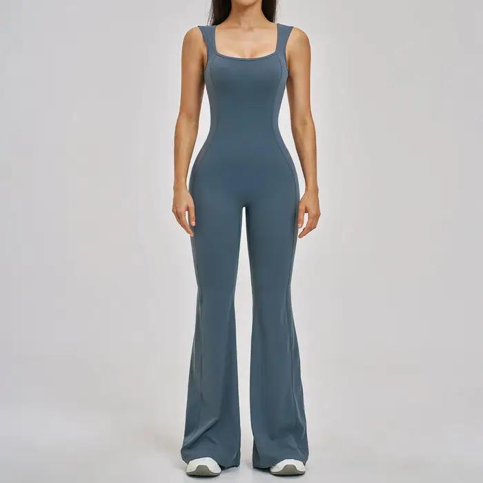 Ensemble de yoga pour femme, combinaison de sport une pièce à dos élégant, tenue de fitness athlétiq