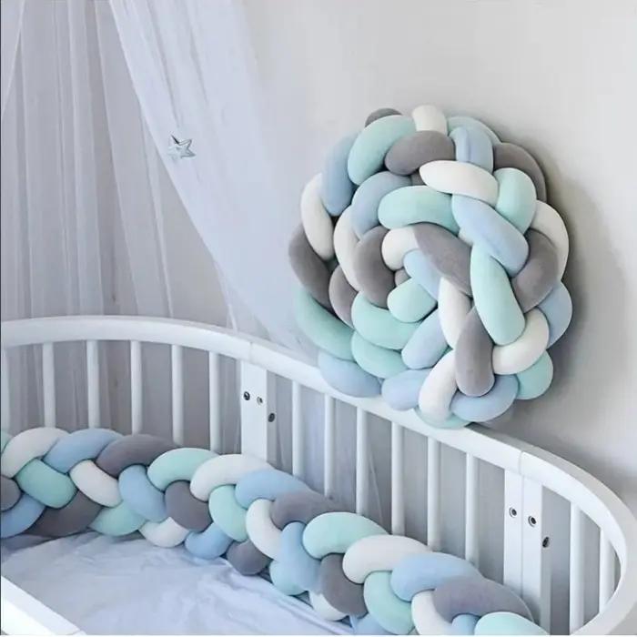 natte lit bebe Pare-chocs pour lit de bébé 2M 3M, protection Cpull, ensemble de coussins de lit mobi