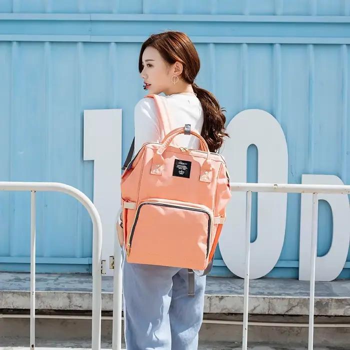Lequeen MUNIALTER-Sac à couches pour bébé, sac à dos à langer, sac de poussette de grande capacité,