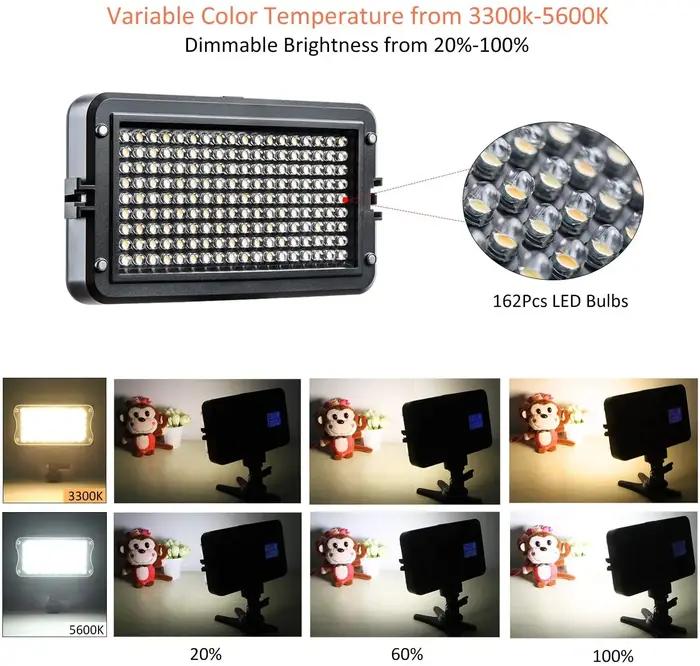 VILTROX VL-162T lampe vidéo LED Portable CRI95 +, VL-162T, panneau d'éclairage pour appareil Photo,