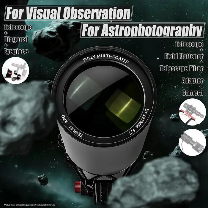 Svbony SV550 80/122mm APO télescope FPL51 réfracteur triple apochromatique OTA pour l'observation vi