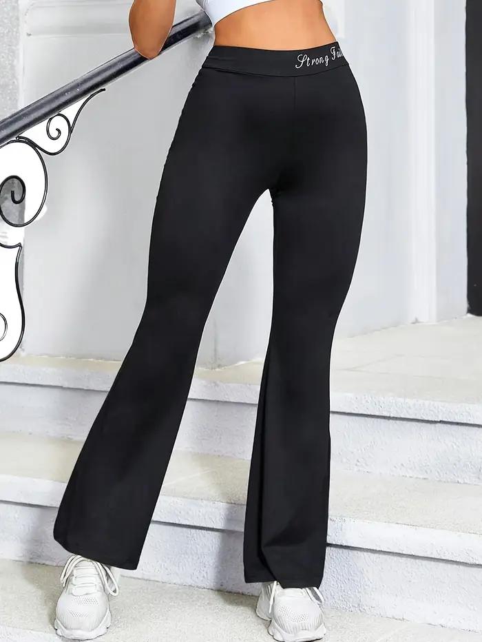 Pantalon de Yoga à jambes larges pour femmes, Leggings évasés d'entraînement taille haute, leggings