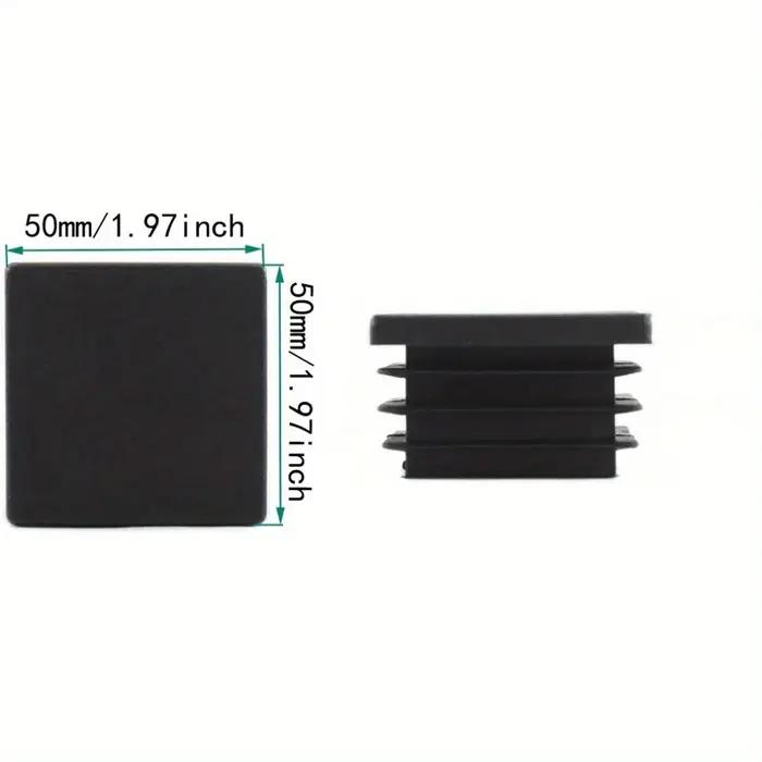 Bouchon d'extrémité de tube carré de 50MM, bouchon en plastique, bouchon noir, tables et chaises pou