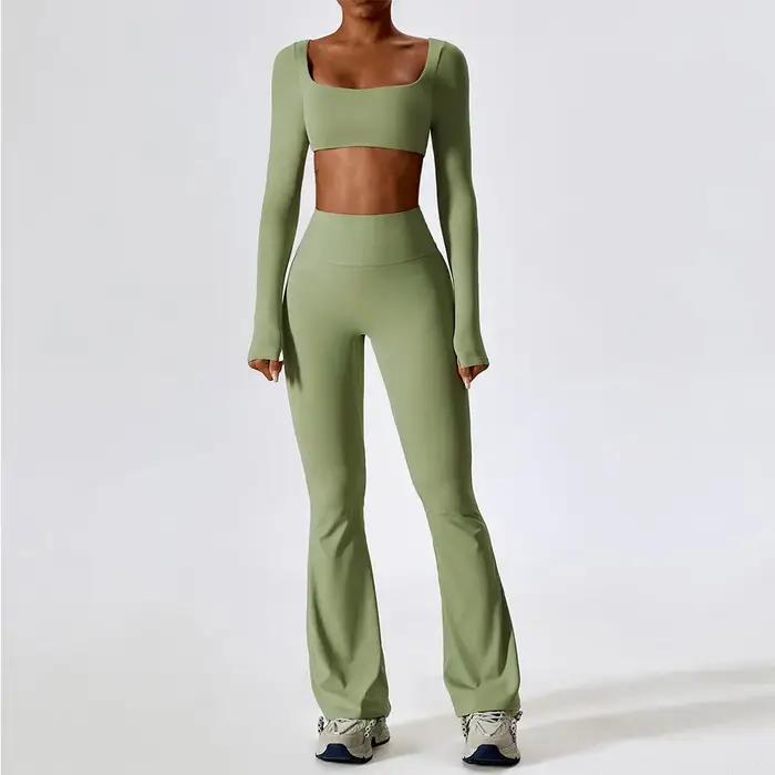Ensemble de Yoga 2 pièces sans couture pour femmes, vêtements d'entraînement, vêtements d'athlétisme