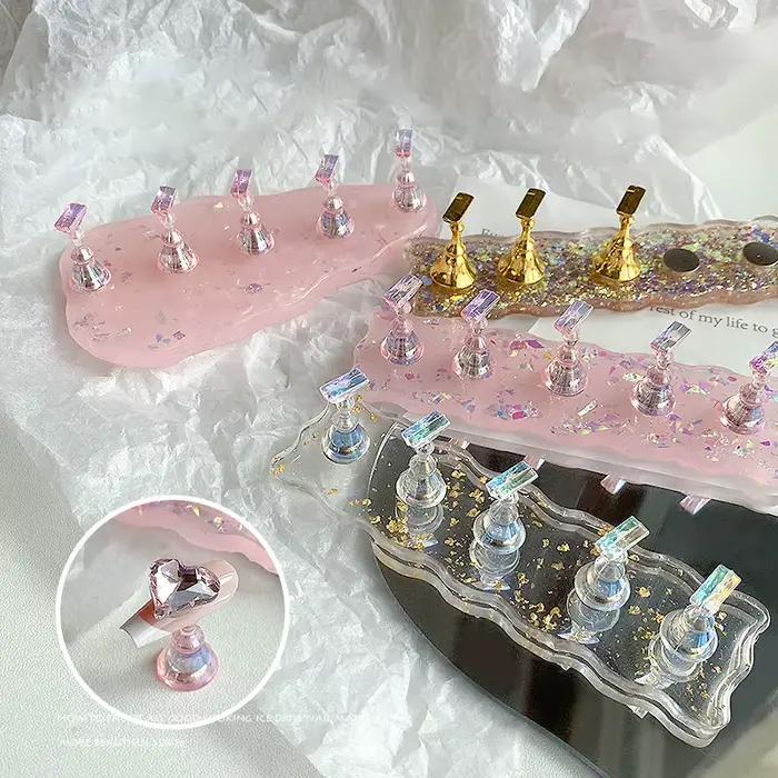 Aurora – support magnétique pour ongles, présentoir de pratique, étagère de présentation en cristal