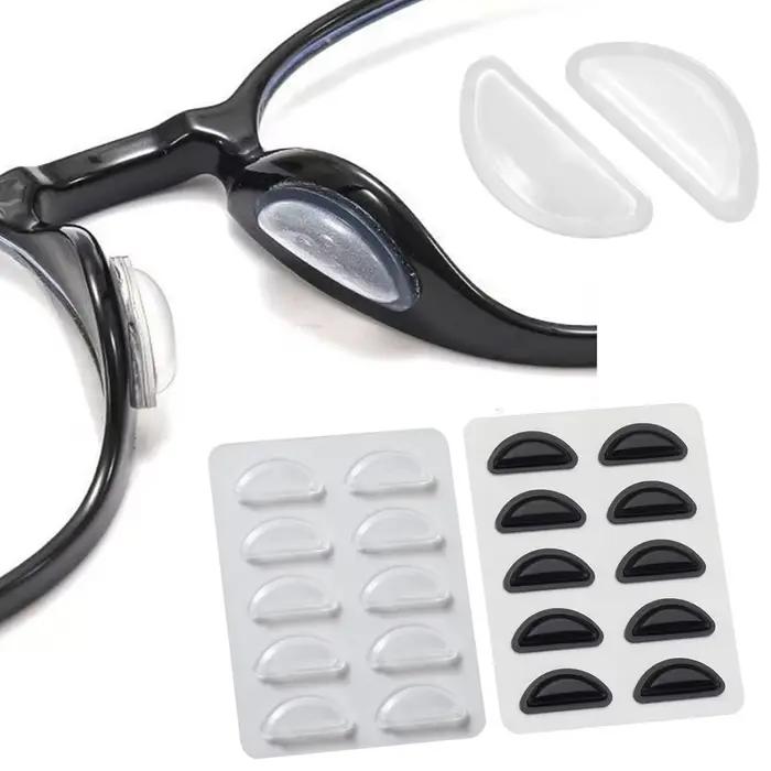 5/10 paires de plaquettes nasales antidérapantes Super collantes pour lunettes, en Silicone souple,