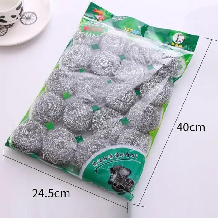 Boule d'acier en fil de Zinc élevé, 20 pièces, équipements de nettoyage de la vaisselle, tampons en