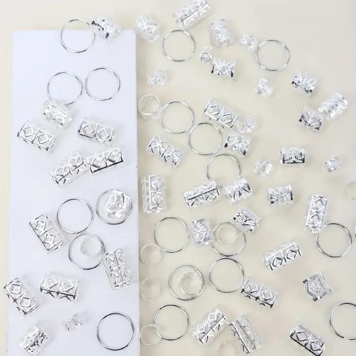 80 pièces anneau de cheveux creux bricolage style de cheveux accessoires de cheveux Loc bijoux de ch