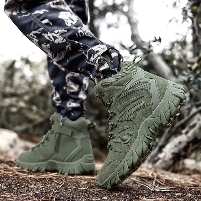 Bottes d'entraînement tactiques homme résistantes usure pour combat randonnée pêche chasse camping