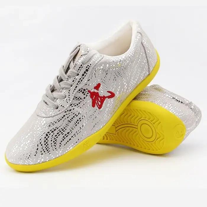 Chaussures chinoises de Wushu en cuir véritable, Taolu, Kungfu, pour la pratique des arts martiaux,