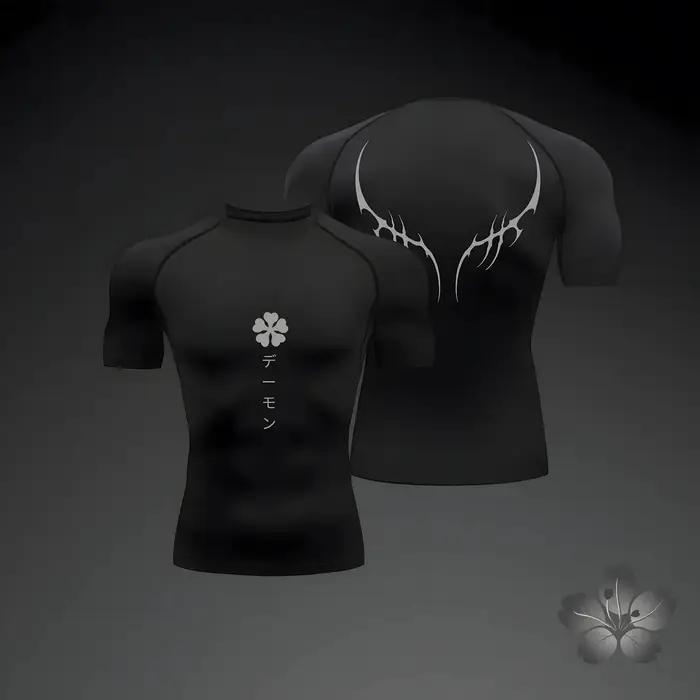 Hommes Compression chemise Anime Sport séchage rapide t-shirts de gymnastique Fitness athlétique sou