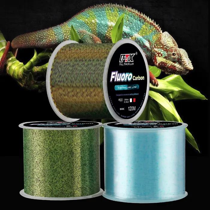 FTK 120m ligne de pêche Invisible ligne de revêtement en fluorocarbone moucheté 0.20mm-0.50mm 4.13LB