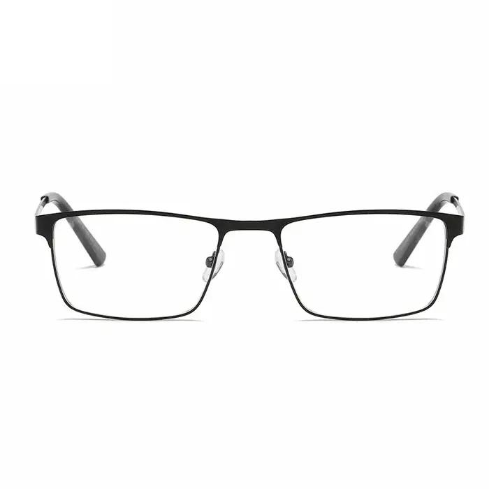 Lunettes de lecture carrées en métal pour hommes, grand cadre, jambe de printemps, presbytie pour pe