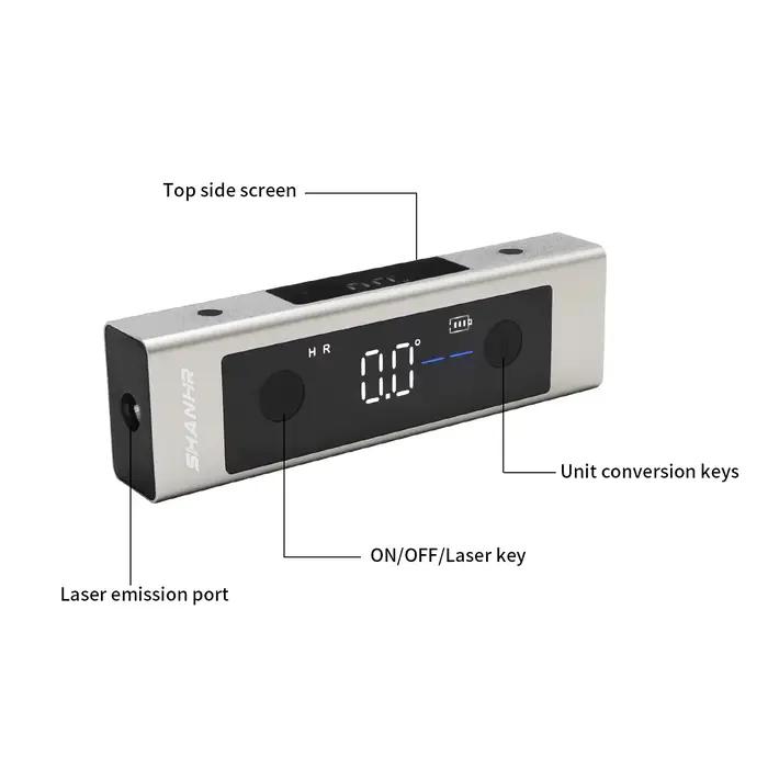 Niveau laser 2 en 1 SHANHR, règle de niveau laser de type C, règle d'angle à double laser, rapporteu