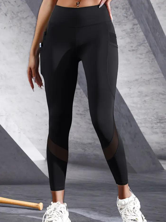 Pantalon de Yoga à Double poche pour femmes, Leggings extensibles taille haute, Patchwork, Fitness,