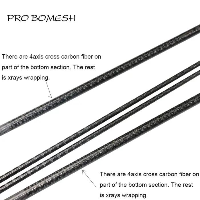 Pro Bomesh 1 ensemble 1.68m UL L 2 sections emballage des rayons X tige de voyage en Fiber de carbon