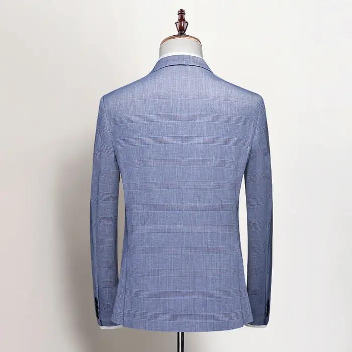 Ensemble trois pièces à rayures pour hommes, robe slim, tenue de mariage haut de gamme, costume imbi